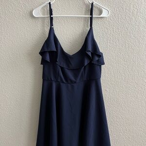 Trixxi Navy Blue Strapless Ruffle Dress- Size Large